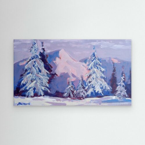 Le Chemin des Myrtilles sous la neige - Reproduction sur toile